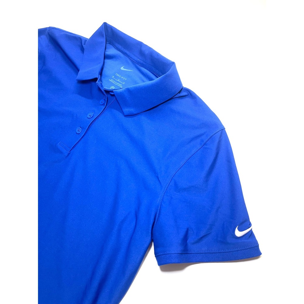 Nike Dri-Fit Mens Medium Royal Blue Performance Golf Polo Running Gym Shirt